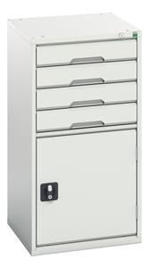 Bott Verso the Bott budget range, lighter duty lower spec cabinets cupboard Verso 525Wx550Dx1000H 4 Drawer + Door Cabinet